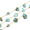 Brass Cable Chains, with Synthetic Turquoise, Soldered, with Spool, Long-Lasting Plated, Golden, 1~8x3~17x1~8mm, about 32.81 Feet(10m)/Roll