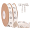 Cotton Ribbon, Smiling Face Pattern, for Clothes Accessories, White, 5/8 inch(15mm), about 10.00 Yards(9.14m)/Roll