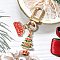 Christmas Alloy Enamel Pendant Decorations, with Alloy Swivel Clasps, for Keychain, Purse, Backpack Ornament, Golden, Christmas Tree, 63mm, pendant: 12~29mm