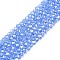 Electroplate Glass Beads Strands, AB Color Plated, Faceted, Rondelle, Light Sky Blue, 2.9~3.3x2mm, Hole: 0.8mm, about 135~140pcs/strand, 32~34cm