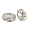 Brass Micro Pave Clear Cubic Zirconia Beads, Long-Lasting Plated, Lead Free & Cadmium Free, Oval, Platinum, 6x5x2mm, Hole: 3.5x2.5mm