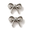 Rack Plating Alloy Beads, Cadmium Free & Nickel Free & Lead Free, Bowknot, Platinum, 10x13.5x4.5mm, Hole: 2mm