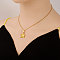 Stainless Steel Star Pendant Necklaces for Women, Real 18K Gold Plated, 17.72 inch(45cm)