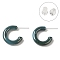 Hypoallergenic Bioceramics Zirconia Ceramic Stud Earrings, No Fading and Nickel Free, C-Shaped, Cadet Blue, 15x3.5mm