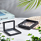 2Pcs 2 Styles Square Transparent PE Thin Film Suspension Jewelry Display Box, for Ring Necklace Bracelet Earring Storage, Black, 7~9x7~9x2cm, 1pc/style