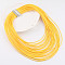 Bohemian Style Imitation Leather Cord Multi Layered Necklaces, Gold, 17.72 inch(45cm)