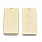 Brass Pendants, Nickel Free, Rectangle, Real 18K Gold Plated, 28x14x0.5mm, Hole: 1.6mm
