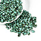 Baking Paint Glass Seed Beads, Rectangle, Faceted, Medium Aquamarine, 6.5~7x4~4.5x3.5~4mm, Hole: 0.9~1mm