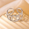 201 Stainless Steel Oval Link Chain Cuff Rings, Stainless Steel Color, Inner Diameter: 17mm