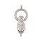 Brass Fold Over Clasps, Real Platinum Plated, 29mm, Hole: 1.6mm