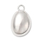 Alloy Pendantss, Long-Lasting Plated, Lead Free & Cadmium Free, Rack Plating, Oval Charm, Platinum, 31.5x19.5x9.5mm, Hole: 4mm