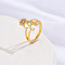 Brass Micro Pave Cubic Zirconia Finger Rings, for Women, Letter A, US Size 3(14mm)