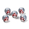 Christmas Theme Baking Painted Glass Beads, with Enamel, Santa Claus, Light Steel Blue, 12x14x11.5mm, Hole: 1.4mm
