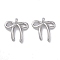 Brass Pendants, Bowknot Charms, Platinum, 20.5x19.5x5mm, Hole: 1.8mm