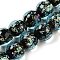 Handmade Dichroic Foil Glass Beads Strands, Rondelle, Light Sky Blue, 11~11.5mm, Hole: 1.6mm, about 33pcs/strand, 13.27''(33.7cm)