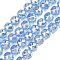 Electroplate Transparent Glass Beads Strands, Rondelle, Faceted, Faceted, Cornflower Blue, 7.5~8x6.5~7mm, Hole: 1.2mm, about 70pcs/strand, 19.29~19.37''(49~49.2cm)
