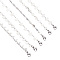  304 Stainless Steel Link Chain Necklaces, with Lobster Claw Clasp, Mixed Shapes, Stainless Steel Color, 6pcs/box