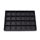 Stapelbare Holz Display Tabletts durch schwarze Kunstleder bezogen X-PCT107-3