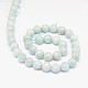 Faceted Round Natural Peru Amazonite Bead Strands G-L448-01-8mm-2