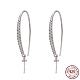 Rhodium Plated 925 Sterling Silver Micro Pave Cubic Zirconia Earring Hooks STER-F041-88P-1