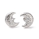 Clear Cubic Zirconia Moon with Star Stud Earrings EJEW-G339-07P-1