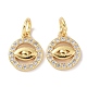 Real 18K Gold Plated Brass Micro Pave Cubic Zirconia Pendants KK-L209-039G-07-1