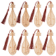 Gomakerer 8 Stück 8 Stil altes Musikinstrument Pipa Lesezeichen im chinesischen Stil mit Quasten für Buchliebhaber AJEW-GO0001-13-1