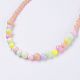 Solide cheville bubblegum acrylique boule perle enfants colliers NJEW-JN02091-01-2