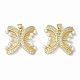 Rack Plating Brass Micro Pave Clear Cubic Zirconia Charms ZIRC-C041-10G-2