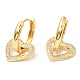 Rack Plating Brass Heart Dangle Hoop Earrings with Cubic Zirconia EJEW-A103-06G-1