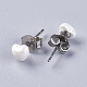Aretes de perlas de concha electrochapada EJEW-I209-06-5mm-2
