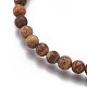 Круглые эластичные браслеты с бусинами из натуральных драгоценных камней BJEW-L648-03-4
