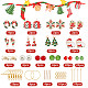 サニークルーのクリスマステーマ DIY イヤリング作成キット  ガラスパールとバイコーンビーズを含む  真鍮のピアスフック  リース&ハウス&サンタクロース合金エナメルリンク&ペンダント  ミックスカラー  130個/箱 DIY-SC0022-80-2