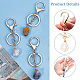 Nbeads 6Pcs 6 Styles Nuggets Natural Gemstone Wire Wrapped Keychain Key Ring KEYC-NB0001-50-4