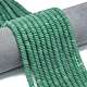 Нити бусин из натурального зеленого авантюрина с эффектом матирования G-K389-C31-01A-1
