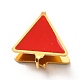 304ステンレス鋼バチカン  エナメル  三角形  ゴールドカラー  レッド  11x10x3mm  ピン：0.9mm STAS-I193-05G-02-2