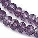 Faceted Transparent Glass Rondelle Beads Strands X-EGLA-J047-4x3mm-28-3