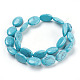Perles plat ovale pierres précieuses turquoise synthétique de pierre brins G-S113-11-2