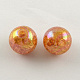 AB Color Transparent Crackle Round Acrylic Beads CACR-S006-11-1