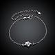 Delicate Silver Plated Brass Cubic Zirconia Flower Anklets AJEW-BB05220-A-2