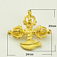Laiton pendentifs bouddhiste KK-K055-G-1