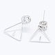 Accessoires de clous d'oreilles en 925 argent sterling avec zircone cubique STER-I016-083P-2