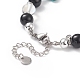 Bracelet en perles de pierres naturelles et synthétiques avec breloque croix BJEW-TA00184-03-3