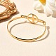 Женские браслеты с плоскими круглыми звеньями из нержавеющей стали 201&nbsp;LS-BJEW-R014-01G-03-3