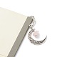 Natural Rose Quartz Raw Beads Bookmarks AJEW-JK00201-01-2