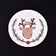 紙ギフトタグ  hange tags  美術工芸用  クリスマスのために  クリスマスのトナカイ/クワガタ模様とフラットラウンド  カラフル  30x0.3mm  穴：3mm CDIS-L003-D03-1