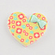 Valentines Day Gifts Ideas Scrapbook Embellishments Flatback Cute Heart with Flower Plastic Resin Cabochons CRES-Q128-M-2