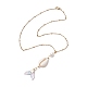 Ожерелья с подвеской в виде хвоста русалки из натуральной ракушки каури NJEW-JN05233-5
