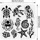 ベネクリートの海の生き物の絵のステンシル  カメタコクラゲ巻貝サンゴ海洋生物ステンシルテンプレート diy 工芸品スクラップブック壁家の装飾  30x30cm DIY-WH0391-0131-2