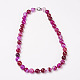Natural Dyed Agate Beads Necklaces NJEW-F139-8mm-16-1